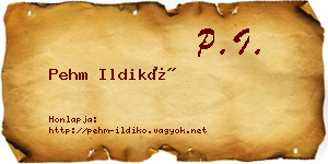 Pehm Ildikó névjegykártya
